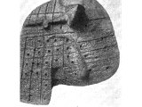 Babylonians believed omens were found in a sheep`s liver and this antique clay model of one is inscribed with a cuneiform key of oracles.
